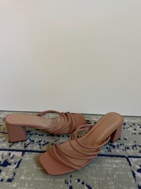 a new day Mauve Pink Multi-Strap Block Heel Mules